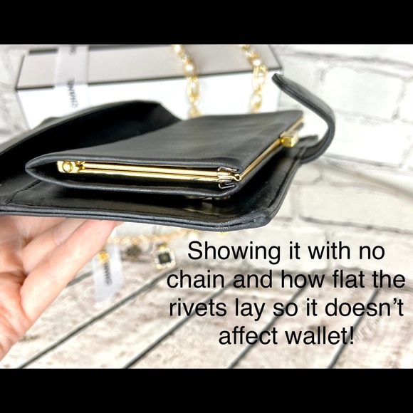 Chanel long wallet black leather crossbody custom with handmade bag charm - Picture 10 of 16